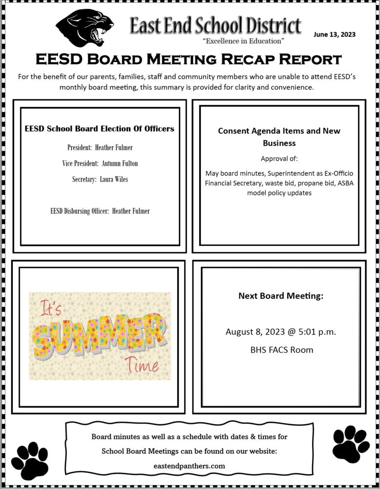 June Board Meeting